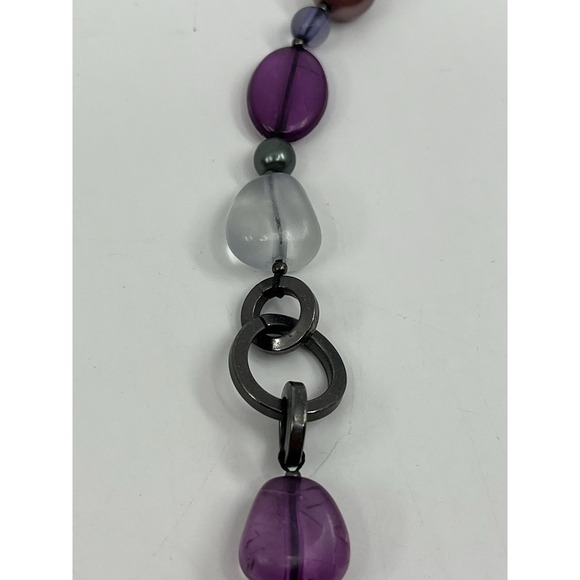 Napier Multicolored Purple Beaded Necklace And Matching‎ Earrings - Picture 4 of 9